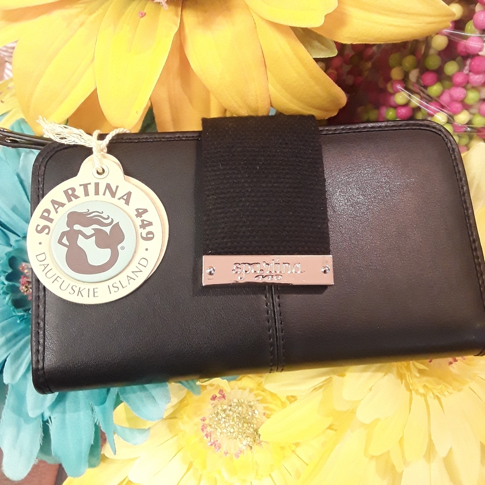 Spartina 449 Middleton Leather Wallet NWT in BLACK